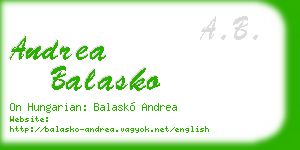 andrea balasko business card